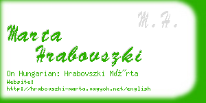 marta hrabovszki business card